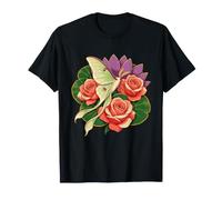 Luna Moth Circles Trois Grandes Roses pour Les Femmes Qui Aiment T-Shirt
