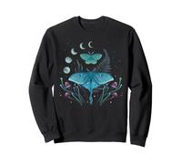 Luna Moth Emerald Mystical Whimsigoth Art Episodique Dessin Sweatshirt