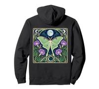 Luna Moth Full Moon Morning Glory Art Nouveau Sweat à Capuche