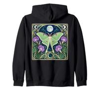 Luna Moth Full Moon Morning Glory Art Nouveau Sweat à Capuche