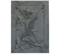 LUNA WAY CAST IRON - Plaque de cheminée en fonte | Décor "Raisin" | Stocke et reflète la chaleur | Dimensions 50x70 cm, Gris. Fonte