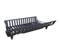 LUNA WAY CAST IRON - Porte-bûches en fonte | Design moderne et intemporel | Améliore le tirage de la cheminée | Forme anti-fuite du bois allumé, Noir, 68x57x39x15 cm, Fer et fonte