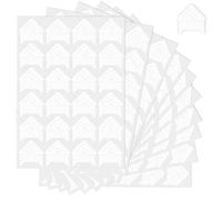 Lunaanda Coins Photo Autocollants, 240 Pièces Coins de Photo pour Scrapbooking 10 Feuilles Coins Photo Auto-Adhésifs Coins de Montage Photo pour Bricolage Artisanat Albums Photo Journal (Blanc)