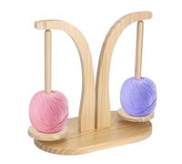 Lunaanda Dérouleur Pelote de Laine Double, Yarn Winder Support Magnétique Rotatif, Porte Fil en Bois pour Tricot, Dérouleur de Laine pour Les Amateurs de Crochet, Couleur Bois