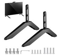 Lunaanda Pieds de Support TV Universels, Support de Base de Remplacement pour Téléviseur de 32 à 65 Pouces, Pieds de Meuble TV Noirs avec Patins Antidérapants et Vis pour Écran Plat LCD LED Plasma