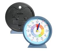 Lunaanda Réveil Analogique Silencieux, Réveil Table sans Tic-Tac avec Veilleuse & Fonction Snooze, Réveil Educatif Coloré, à Piles, pour Chambre, Bureau ou Table de Chevet, 10,9 x 4 x 11,8 cm, Bleu