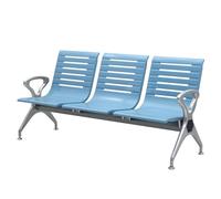 LUNAIZHUO Banc D'attente 1 à 3 Places, Chaises Visiteurs et Chaises De Réception avec Dossier et Accoudoirs, Banc de Réception en Acier Inoxydable pour Aéroports, Banques, Hôpitaux(Blue,175cm/68.8in)