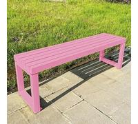 LUNAIZHUO Bancs D'extérieur Résistants aux Intempéries, Banc de Patio en Acier Galvanisé sans Dossier, pour Porche, Jardin, Parc, Pelouse, Balcon, Arrière-Cour(Pink,150x40x45cm/59x16x18in)