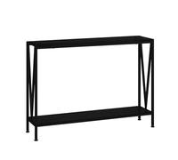 LUNAIZHUO Console Entree Rustique,Console à Placer Derrière Un Canapé, Étagère de Rangement à Double Niveau pour Salon, Entrée, Bureau et Couloir(Black,80cm/31in)