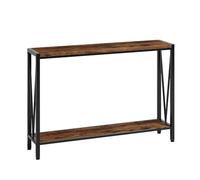 LUNAIZHUO Console Entree Rustique,Console à Placer Derrière Un Canapé, Étagère de Rangement à Double Niveau pour Salon, Entrée, Bureau et Couloir(Brown,120cm/47in)
