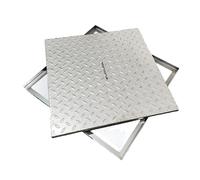 LUNAIZHUO Couvercle de Regard en Acier Inoxydable Épais, Couvercle Fosse Septique Renforcé Antidérapant, Plaque Egout Usées pour Allée de Cuisine et Cour(30x30x2.5cm/12x12x1in)
