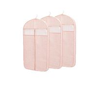 LUNAIZHUO Housse Vetement pour Le Rangement et Le Voyage, Housse Manteau en Tissu Non Tissé avec Fermeture Éclair et Fenêtre Transparente, Lot de 3(Pink,58x125cm/23x49in)