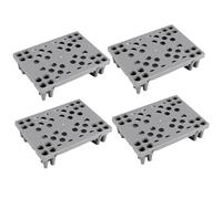 LUNAIZHUO Palette Plastique, Palettes Légères avec Grille, Caillebotis en Polyéthylène Emboîtable pour Cuisines, Magasins, Supermarchés, Entrepôts, 4 Pièces(Gray)