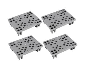 LUNAIZHUO Palette Plastique, Palettes Légères avec Grille, Caillebotis en Polyéthylène Emboîtable pour Cuisines, Magasins, Supermarchés, Entrepôts, 4 Pièces(Gray)