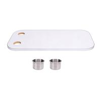 LUNAIZHUO Plateau de Table de Remplacement pour Dînette de Camping-Car, 80 X 40 cm, en Bois, avec Porte-gobelets en Acier Inoxydable, pour Caravane, Bateau, Yacht(White)