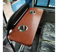 LUNAIZHUO Table Pliante Murale pour Camping-Car, avec 2 Porte-gobelets, pour Bus et Voitures de Tourisme(Brown,72x25cm)