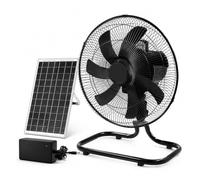 LUNAIZHUO Ventilateur sur Pied d'Extérieur sans Fil, Ventilateur Solaire Rechargeable avec Panneau Solaire Haute Efficacité et Double Alimentation Secteur AC, 10 Vitesses, pour Camping, Terrasse