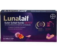 Lunalaif Bon Sommeil Combi Depot avec 1,9 mg de mélatonine en comprimés, 15 comprimés