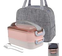 LUNALING Boîte à lunch étanche à double couche,Lunch Box, adaptée à l'emballage du déjeuner et à la préparation des repas travail-école-extérieur, sac isolant, boîte à lunch Micro-ondes