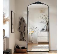 LunaMirror Filigree Miroir sur pied 180 x 76 cm Miroir pleine longueur avec vintage Sierlijke Gesneden Applicatie Rétro Décoration d'intérieur Miroir mural pour Woonkamer Slaapkamer Hal Entree, noir