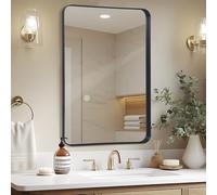 LunaMirror Miroir Muraux Rettangolare 60 x 90 cm Noir Boîte d'ombre Cadre en Aluminium Miroir de Salle de Bain Horizontal/Vertical Mural Suspendu pour Chambre à Coucher, Salon, Couloir Wall Mirror