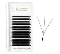 Lunamoon 3D Extension Cils 3D W Cils Préfait Bouquet(3D-0.07-D-Mix6-14) | WW Cils,Volume Russe,Professionnel Premade Fans,Cluster Lashes,Naturel Wispy Léger en Faux Cils,Noir,Gagner du Temps