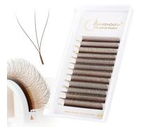 Lunamoon 3D Extension Cils Bruns W Cils Préfait Bouquet(3D-0.07-D-Mix8-15) | WW Cils Bruns,Volume Russe,Premade Fans Lash Extension,Naturel Wispy Léger Soie en Faux Cils,Cluster Lashes,Gagner du Temps