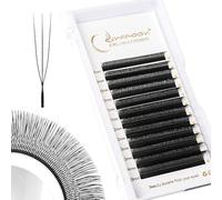 Lunamoon 3D U Extension Cils 3D W Cils Préfait Bouquet(U-3D-0.07-C-Mix8-15) | WW Cils,Volume Russe,Professionnel Premade Fans,Naturel Wispy Léger Soie en Faux Cils,Cluster Lashes,Noir,Gagner du Temps