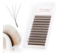 Lunamoon 4D Extension Cils Bruns W Cils Préfait Bouquet(4D-0.07-D-9mm) | WW Cils Bruns,Volume Russe,Premade Fans Lash Extension,Naturel Wispy Léger Soie en Faux Cils,Cluster Lashes,Gagner du Temps