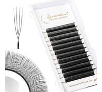 Lunamoon 4D U Extension Cils 4D W Cils Préfait Bouquet(U-4D-0.07-C-Mix8-15) | WW Cils,Volume Russe,Professionnel Premade Fans,Naturel Wispy Léger Soie en Faux Cils,Cluster Lashes,Noir,Gagner du Temps