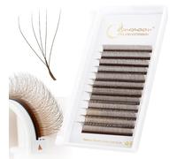 Lunamoon 5D Extension Cils Bruns W Cils Préfait Bouquet(5D-0.07-C-9mm) | WW Cils Bruns,Volume Russe,Premade Fans Lash Extension,Naturel Wispy Léger Soie en Faux Cils,Cluster Lashes,Gagner du Temps