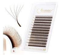 Lunamoon 6D Extension Cils Bruns W Cils Préfait Bouquet(6D-0.07-C-Mix8-15) | WW Cils Bruns,Volume Russe,Premade Fans Lash Extension,Naturel Wispy Léger Soie en Faux Cils,Cluster Lashes,Gagner du Temps