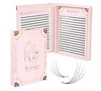 Lunamoon 960pcs Premade Fans Extension de Cils 4D Cils Prefait Bouquet Cils Volume Russe Eyelash Extensions Cils Bouquet Soie (4D-0.07-D, 8-15mm)