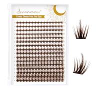 Lunamoon Cluster de Cils Bruns Bouquet Extension Cils Mix8-15mm | Grappes de Cils Marron Cluster Lashes Faux Cils Bruns Naturels Manga Wispy Anime Lashes Volume Russe DIY à la Maison
