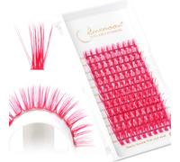 Lunamoon Cluster Faux Cils 40D Cils en Grappes Cluster Cils Individuels DIY Extensions de Cils Volume Russian (40D-D-Pink, Mix 8-15mm)