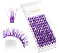 Lunamoon Cluster Faux Cils 40D Cils en Grappes Cluster Cils Individuels DIY Extensions de Cils Volume Russian (40D-D-Purple, Mix 8-15mm)