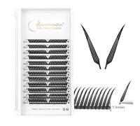 Lunamoon Extension Cils 3D Cils Russe Volume Cils Manga Eye Effet Premade Fans Eyelash Extensions de Cils pour le Cosplay (Butterfly-0.07-D, 8-15mm)
