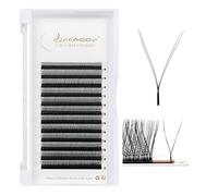 Lunamoon YY Extension Cils 2D W Cils Préfait Bouquet(YY-0.07-D-10mm) | YY Cils,Volume Russe,Premade Fans Lash Extension,Naturel Wispy Léger Soie en Faux Cils,Cluster Lashes,Gagner du Temps