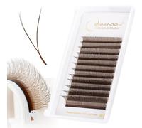Lunamoon YY Extension Cils Bruns 2D Cils Préfait Bouquet(YY-0.07-C-9mm) | YY Cils Bruns,Volume Russe,Premade Fans,Brown Eyelash Extension,Naturel Wispy Léger Soie en Faux Cils,Gagner du Temps