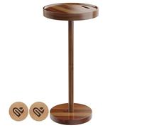 Lunani OUR PASSION, Table d'appoint, petite table d'appoint pour petits espaces de 55,9 cm de haut avec dessous de verre, lot de 2, tables guéridons, support de téléphone en bois naturel, table
