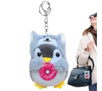 Lunaobrik animal relleno del, llavero de la sweat del, Lindo de, Llavero portátil de 10 cm/3,9 pulgadas avec colgante, decoración de llaveros para niños, Gris, riferimento alla descrizione