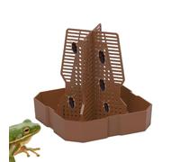 Lunaobrik Bol de nourriture pour reptile Frog Food Bowl, plateau d'alimentation d'escalade pour petits animaux, bols d'alimentation de reptiles non coulissants avec échelle pour caméléon,