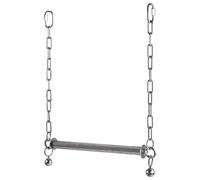 Lunaobrik columpi Para Periquitos,Soporte De Jaula De Acero Inoxidable Grande Y Resistente | Juguetes Para Periquitos Con Campana - Para Agapornis Canario Cacatúa NINFA Guacamayo Gris Africano Y