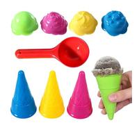 Lunaobrik Eiscreme Sandspielzeuge - Eistütenform mit Schaufel - Mädchen Strandspielzeug - Für Camping Picknick Park Garten Geburtstagsparty Familientreffen Reisen Outdoor Kindergarten Vorschule