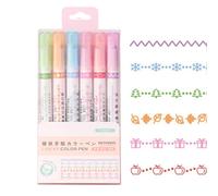 Lunaobrik Ensemble de surligneurs Curve coloré,Surligneur courbe | 6 formes différentes Marqueurs Stylos cool | Stylos de bord courbe colorée, stylos de planificateur pour écrire des notes de journal