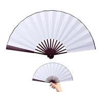 Lunaobrik Éventail pliable de 20,3 cm de style oriental - Éventail d'écriture et de peinture à faire soi-même pour salon de thé, restaurant, café et décoration