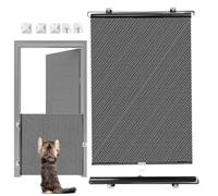 Lunaobrik Grille de porte pour chat | Portail de sécurité rétractable pour animaux de compagnie, accessoire portable pour animaux de compagnie, clôture multifonctionnelle pour porte, escaliers, balcon