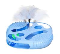 Lunaobrik Jeu de Piste pour Chat - Piste à Balle avec Plumes pour Chat - Jeu Interactif d'Éveil pour Chaton | pour Éviter l'Ennui à la Maison Exercice Divertissement Enrichissement Entraînement
