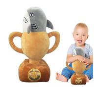 Lunaobrik Jouet en peluche, poupées en peluche - Poupée en peluche trophée créative avec requin de veau - Prix de classe, coussin de tir, décoration de maison de 17,7 pouces