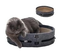 Lunaobrik Lit Et Griffoir pour Chat,Griffoir en Carton avec Balles À Clochette Chat,À Griffes en Haute Densité pour Chaton | pour Chambre, Bureau, Balcon, Intérieur, Hôtel, Camping, Voyage, Salon